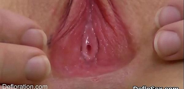  Inviting sweetie pleases narrow vagina until she is cumming